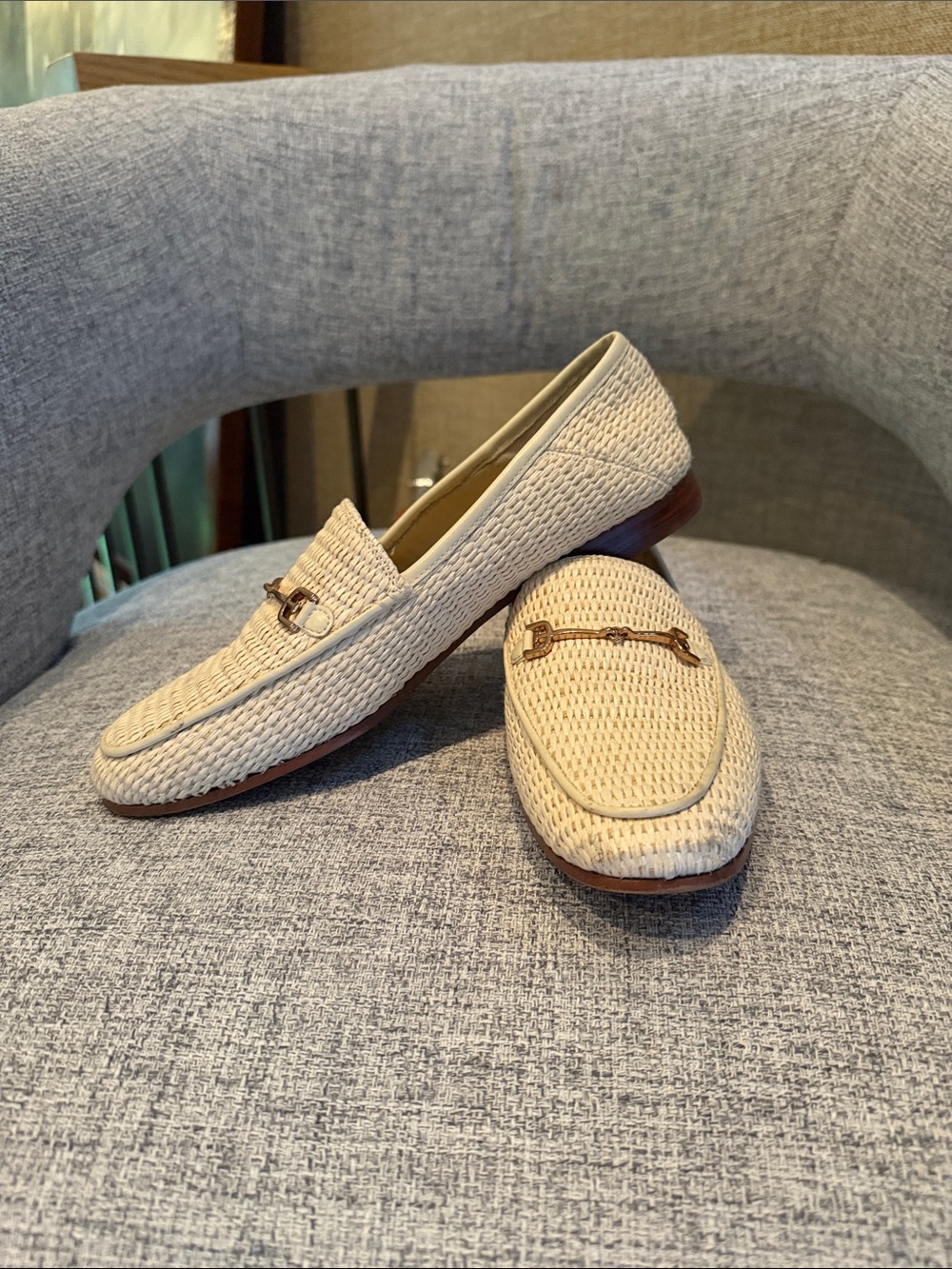 SAM EDELMAN LORAINE LOAFER LINEN RAFFIA - Picture 5 of 6